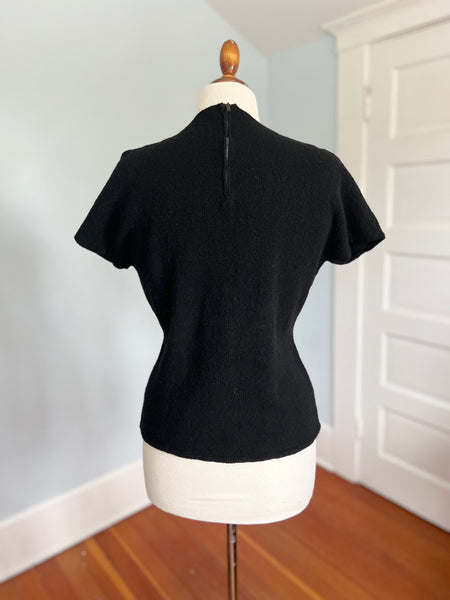 1940s Hand Knit Wool Sweater Blouse