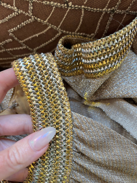 1960s Rayon Lurex Goddess Maxi