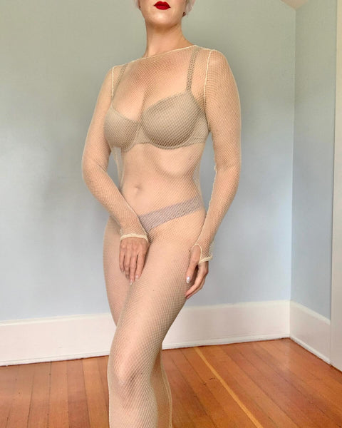 1950s Rare Fishnet Fetish Catsuit