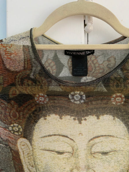 Documented 1997 Vivienne Tam “Kuan Yin” Mesh Maxi