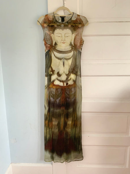 Documented 1997 Vivienne Tam “Kuan Yin” Mesh Maxi