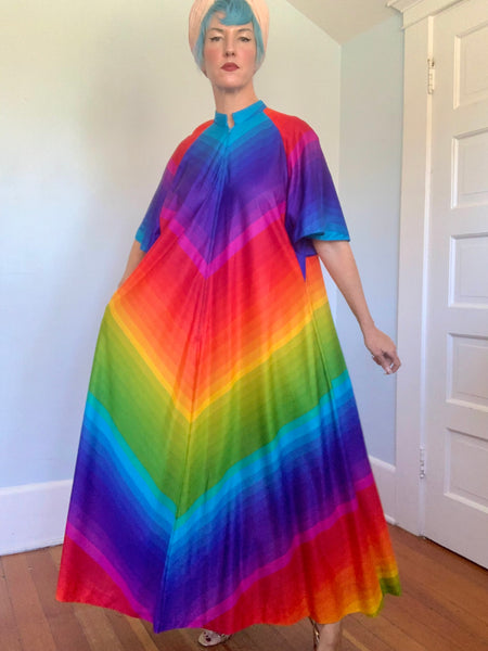 1970s “Georgie Keyloun” Rainbow Caftan