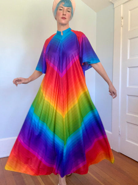1970s “Georgie Keyloun” Rainbow Caftan