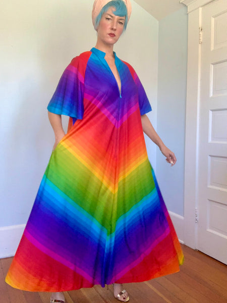 1970s “Georgie Keyloun” Rainbow Caftan