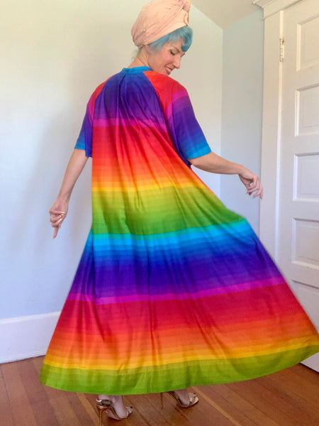 1970s “Georgie Keyloun” Rainbow Caftan