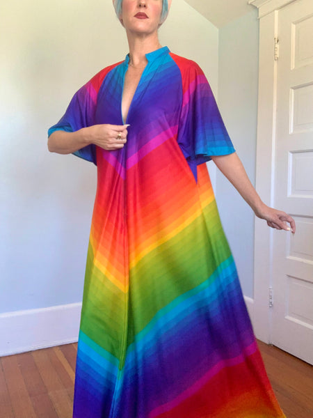 1970s “Georgie Keyloun” Rainbow Caftan