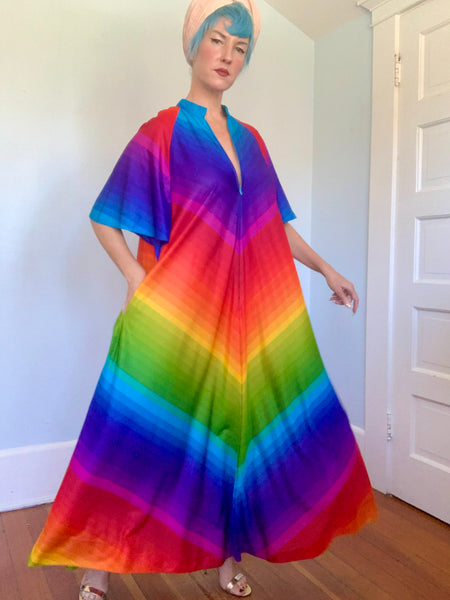 1970s “Georgie Keyloun” Rainbow Caftan