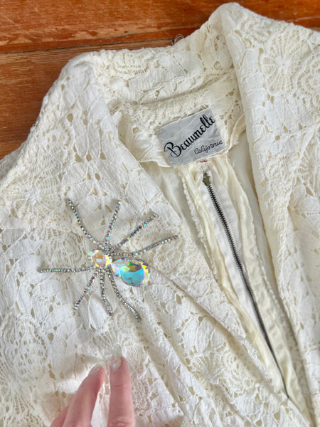 1950s “Beaumelle Originals” Spiderweb Lace Cocktail Dress