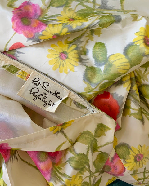 Late 1950s 2 Piece Silk Cocktail Set by “Pat Sandler”