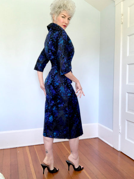1950s Custom Made Silk Cocktail Dress and Jacket