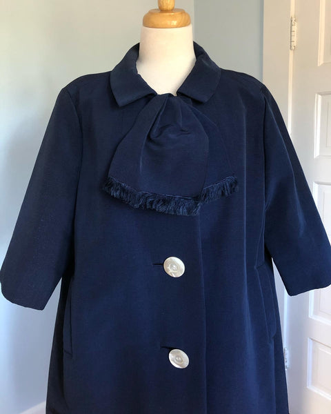 Late 1950s "Christian Dior" Silk Faille Swing Coat