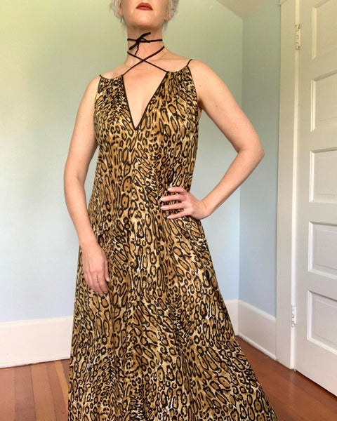 1960s Ocelot Leopard Trapeze Dress