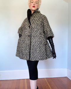 1950s "Lilli Ann of Paris & San Francisco" Wool Cropped Dior-Inspired Swing Coat