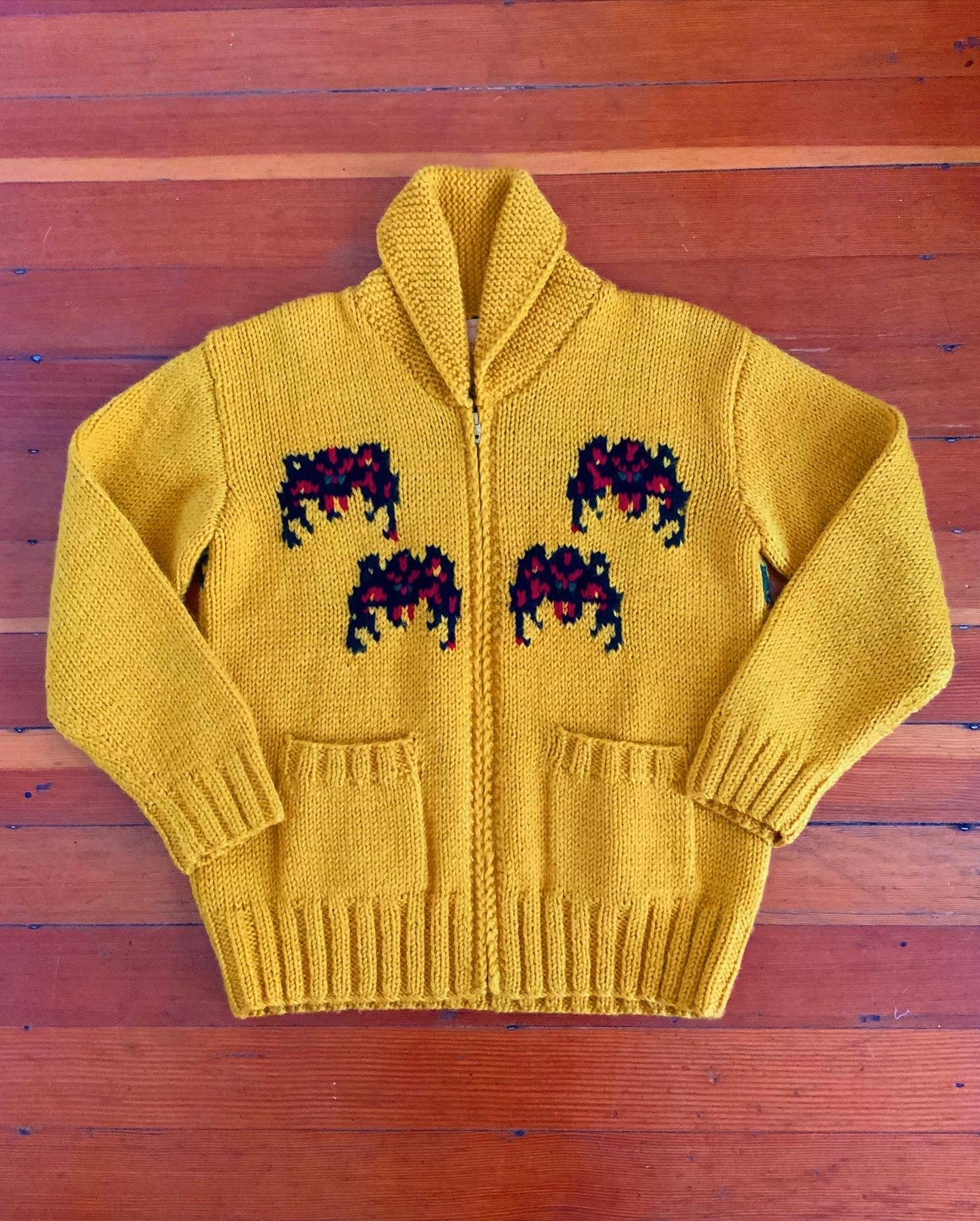 1950s Style Spiderweb Cowichan Sweater by “Dry Bones” of