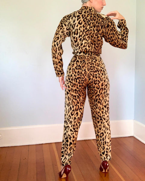 1980s Silk “Lillie Rubin” Leopard Jumpsuit