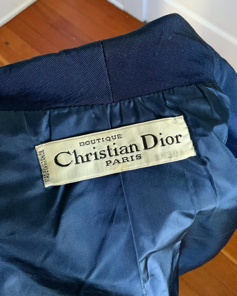 Late 1950s "Christian Dior" Silk Faille Swing Coat