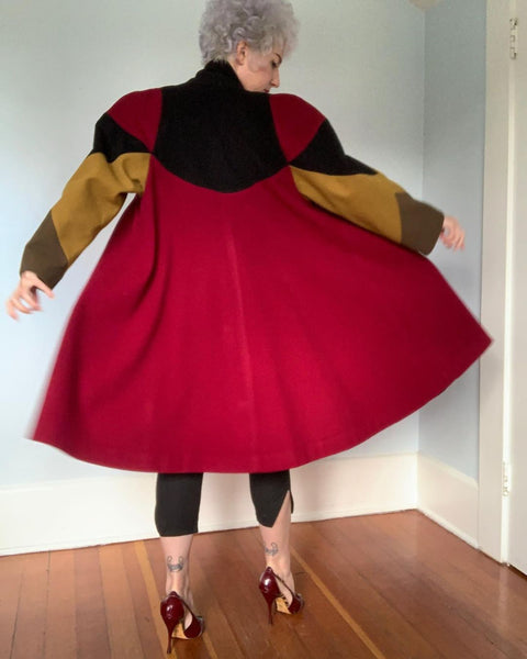 1980s Wool Trapeze Coat