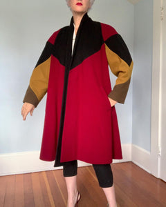 1980s Wool Trapeze Coat