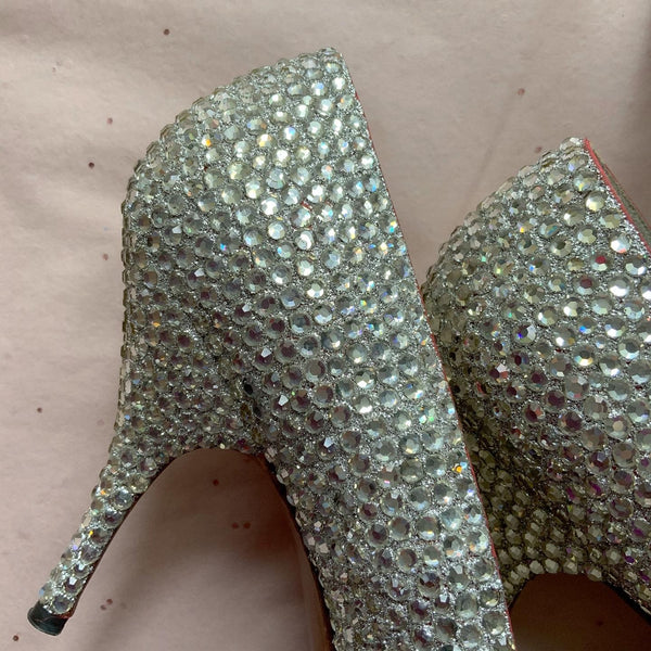 1950s Custom Made by Hand Sparkling Crystal Rhinestone Encrusted High Heels by "Henni Last - Creations by Lorenzo""