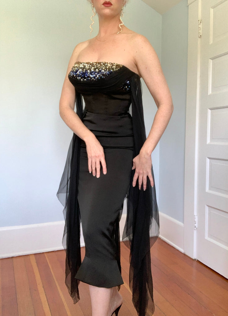 Designer 1950s Howard Greer Beverly Hills Strapless Silk Hourglass C butchwaxvintage Designer 1950s Howard Greer Beverly Hills Strapless Silk Hourglass C butchwaxvintage