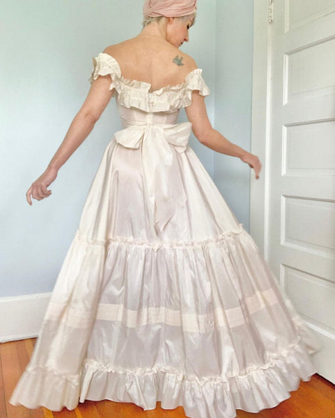 Vintage “Jessica McClintock” Silk Peasant Bridal Gown