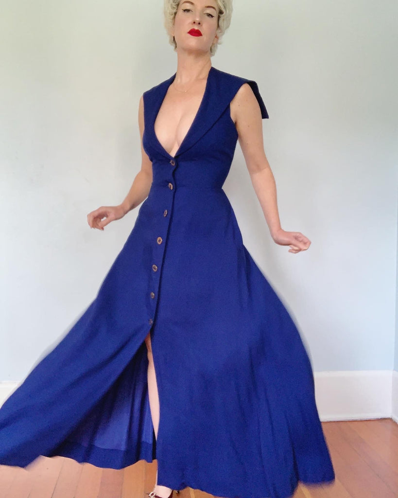 1960s "Pauline Trigere" Linen Nautical Inspired Maxi Dress with Halter butchwaxvintage 1960s "Pauline Trigere" Linen Nautical Inspired Maxi Dress with Halter butchwaxvintage