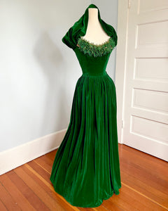 1940s Velvet Evening Gown