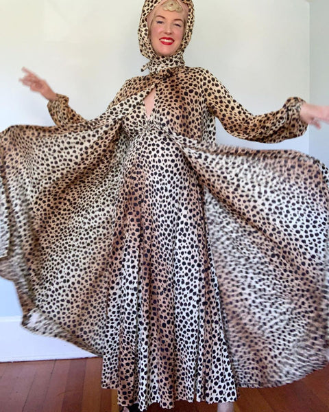 1960s “Lucie Ann of Beverly Hills” Cheetah Peignoir Set