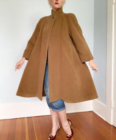 1980s "Missoni Donna" Wool Cashmere Dramatic Trapeze Coat with Pockets