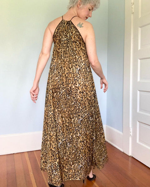 1960s Ocelot Leopard Trapeze Dress
