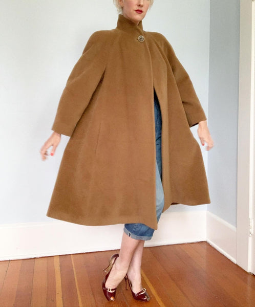 1980s "Missoni Donna" Wool Cashmere Dramatic Trapeze Coat with Pockets