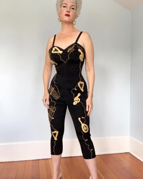 Rare 1950s "Ceeb of Miami" Musical Rock n' Roll Jumpsuit