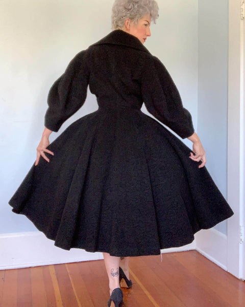 1950s "Original Lilli Ann of San Francisco" Textured Wool Double Breasted Princess Coat