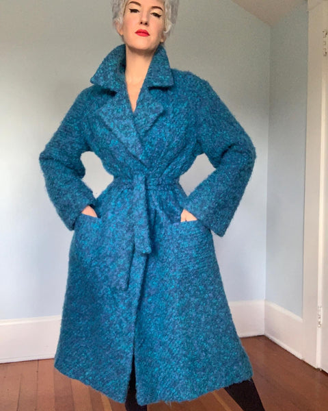 Late 1950s “Lilli Ann” Hand Woven Wool Mohair Wrap Coat