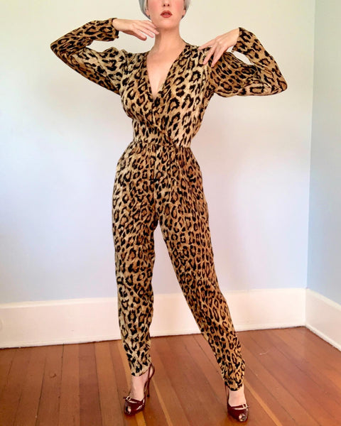 1980s Silk “Lillie Rubin” Leopard Jumpsuit