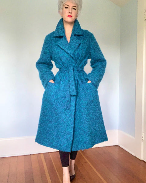 Late 1950s “Lilli Ann” Hand Woven Wool Mohair Wrap Coat