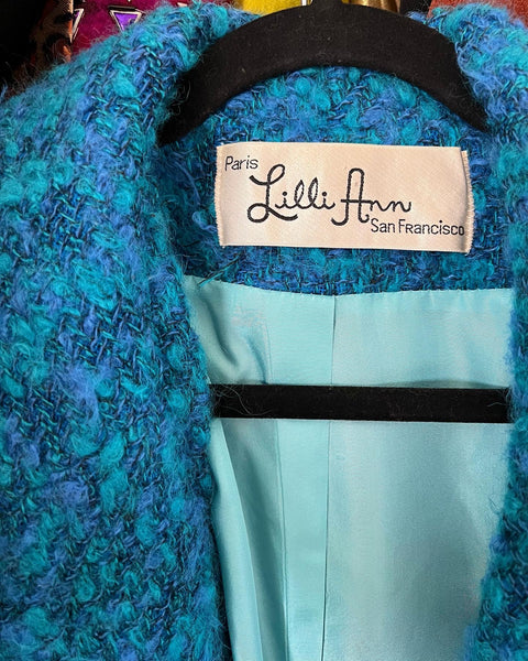 Late 1950s “Lilli Ann” Hand Woven Wool Mohair Wrap Coat