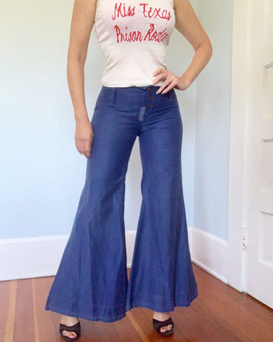 1960s Elephant Bell Bottom Jeans by “University & Park”