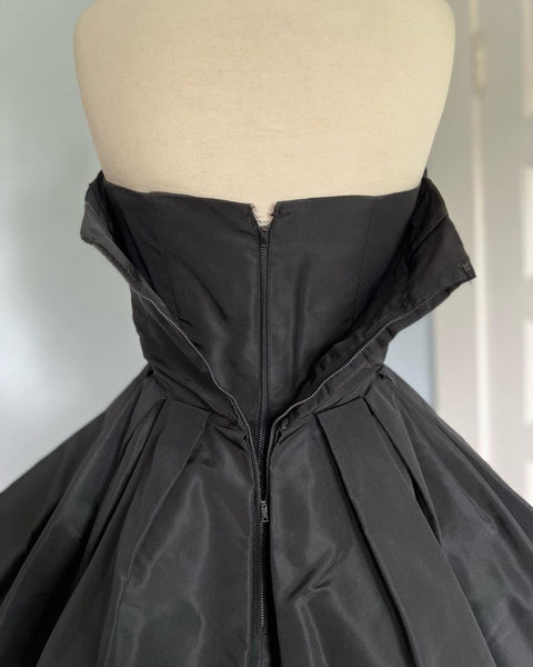 1958 YSL for Dior Unlabeled Replica Bubble Hem Silk Party Dress