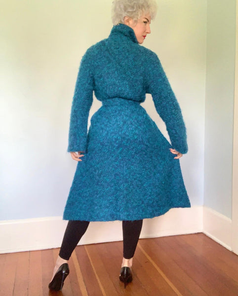 Late 1950s “Lilli Ann” Hand Woven Wool Mohair Wrap Coat