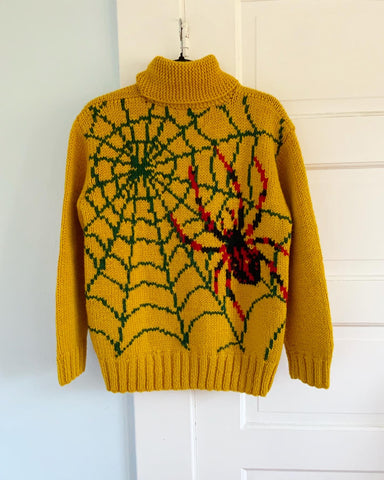 1950s Style Spiderweb Cowichan Sweater by “Dry Bones” of Japan