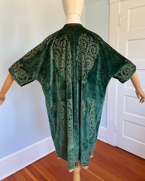 1920s “Fortuny” Silk Velvet Hand Stamped Evening Coat