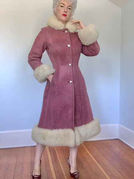 Rare 1960s Lilac Suede w/ Shearling "Abercrombie & Fitch" Penny Lane Coat