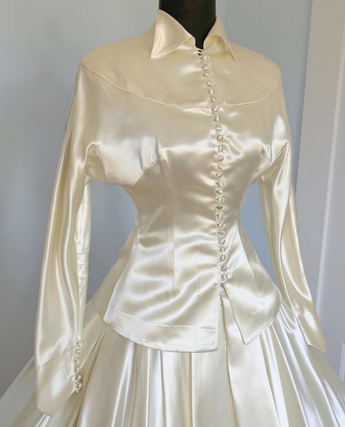 1947 New Look Candlelight Cotton Sateen Bridal Suit